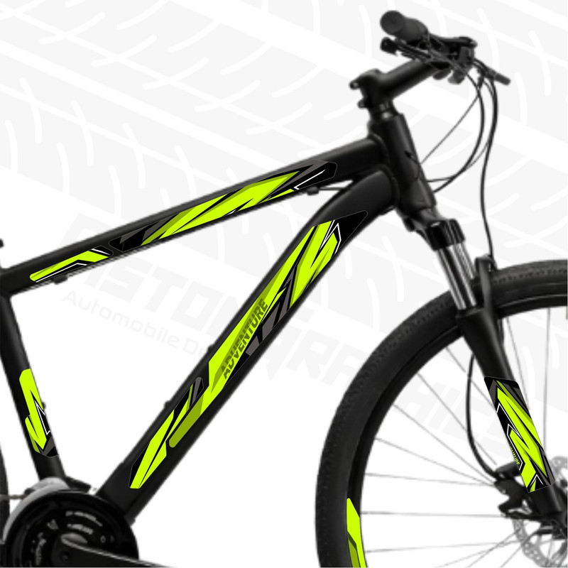 Piston Graphics Sticker & Decal for Bike(Green)