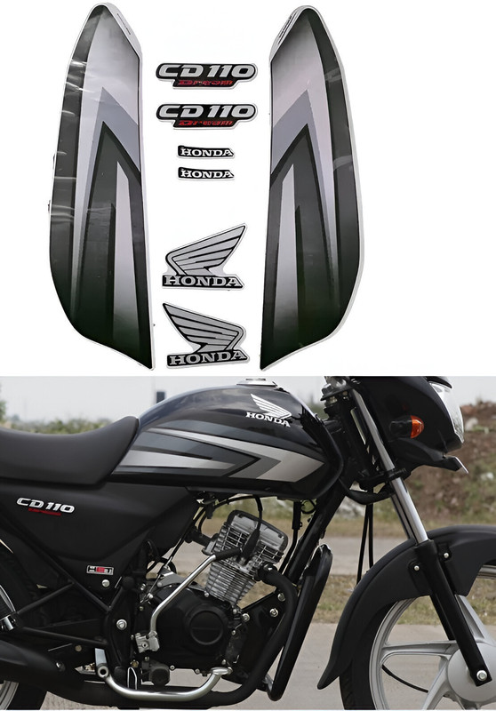 DECAL ARTISTRY Sticker & Decal for Bike(Grey)