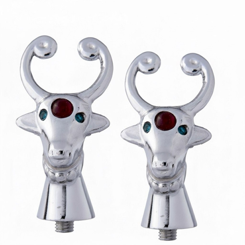 FuzerAuto Emblem for Car & Bike(Silver, White)