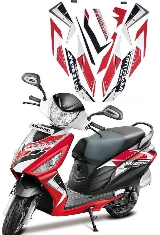 GANNET Sticker & Decal for Scooter(Red, Black)