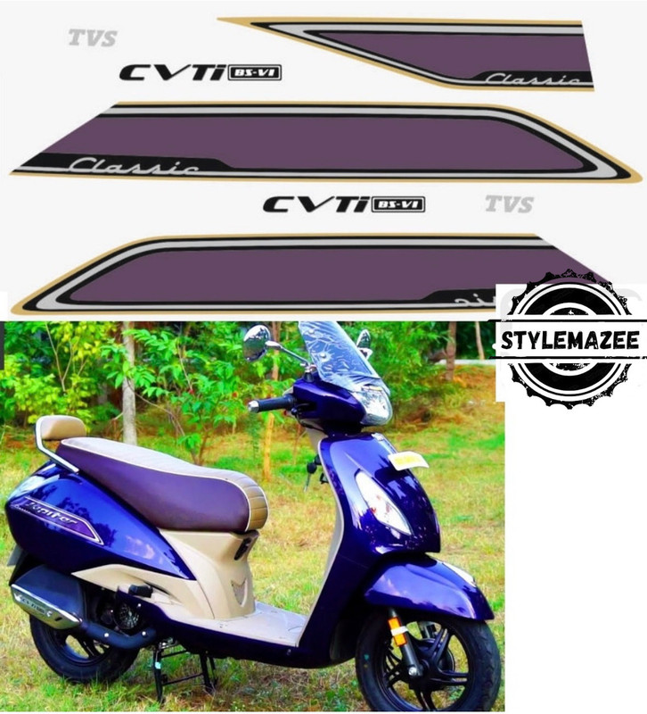 Stylemazze Sticker & Decal for Scooter(Blue, Purple)