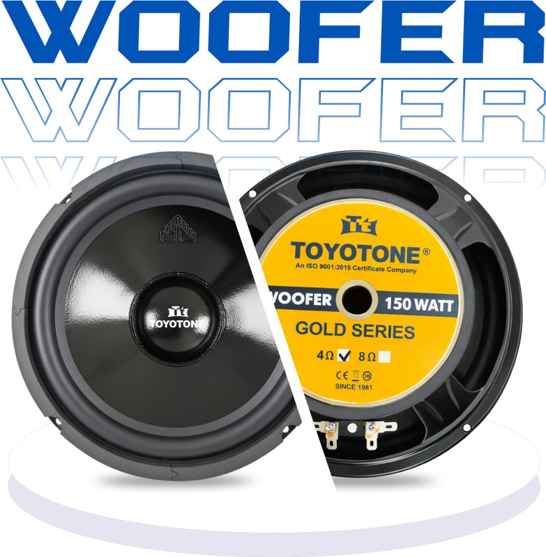 TOYOTONE 8" Inch HI-FI Woofer Speaker | Copper Coil of 4 Ohms | Paper-Coated Rubber Edge Woofer | 120x20mm Single Magnet | 150 Watt for Car and Home Audio Subwoofer(Passive , RMS Power: 150 W)