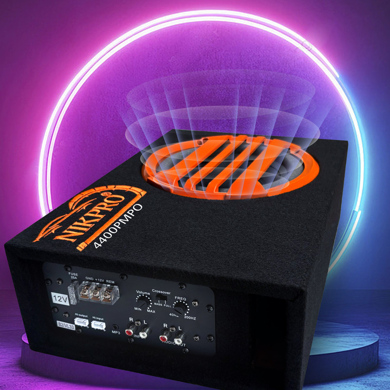 NIKPRO Under Seat Car Subwoofer Bass tube 8 Inch High Quality Sound With Loud & Clear Voice Subwoofer(Powered , RMS Power: 200 W)