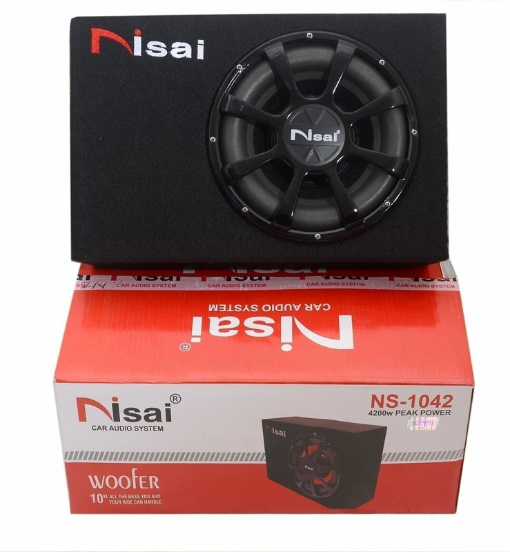 NISAI NS-1042 10 Inch 4200 watt Black Active Bass Tube Sub woofer Speaker Music System COMPACT SIZE SUBWOOFER BASS TUB10'' UNDERE Subwoofer(Powered , RMS Power: 335 W)