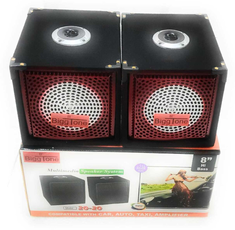 Biggtone Dual Multimedia Wooden Cabinet Speakers | Compatible with Car, Auto High Power Multimedia Bass Box for Car, Taxi & DJ Use Subwoofer(Passive , RMS Power: 400 W)