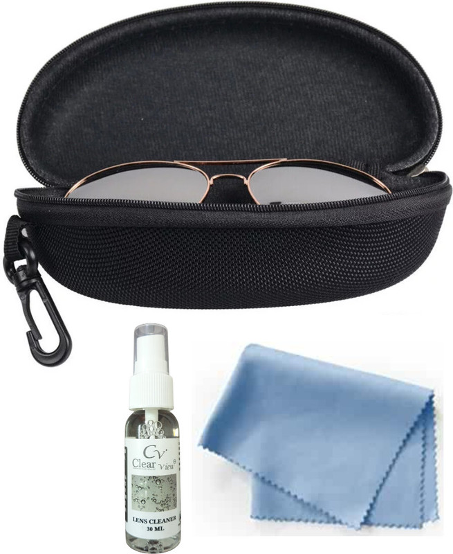 KT Store Sunglasses Case For Men & Women With Lens Cleaning Kit Pouch