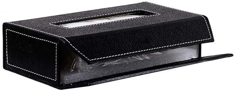 TECHEL Tissue Box/Napkin Box Holder/Tissue Paper Holder SZZ2 Vehicle Tissue Dispenser(Black)