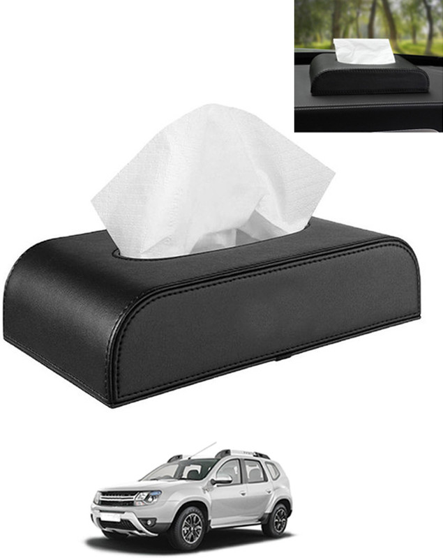 AYW Black Tissue Holder Leatherite/Include Tissue/Save Space For Home/Car/Office-64 Vehicle Tissue Dispenser(Black)