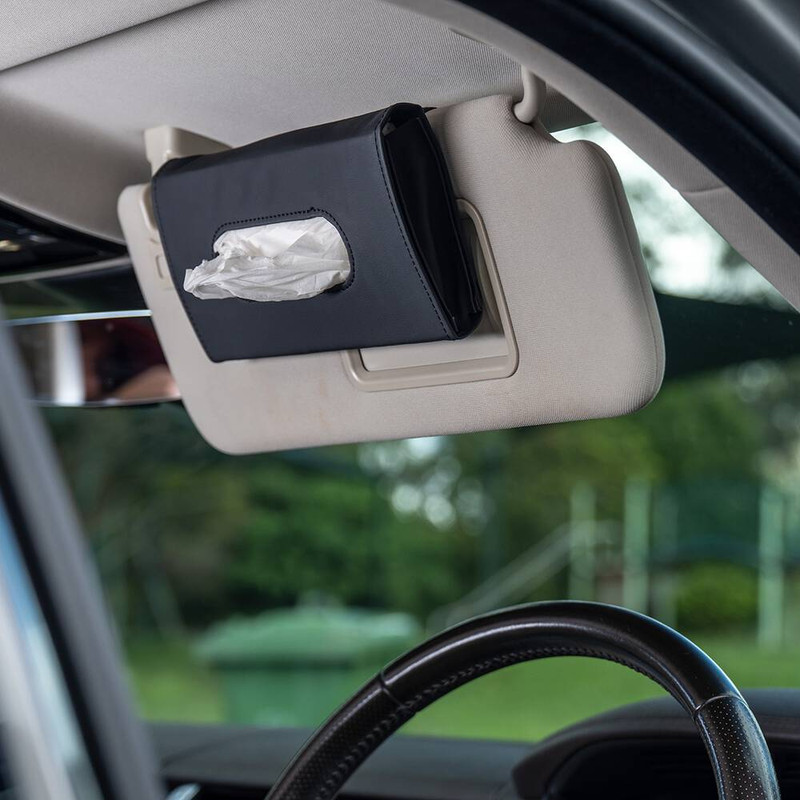 Czech Buy Best Leather Car Sun Visor Tissue Holder Napkin Card Case MZW3 Vehicle Tissue Dispenser(Multicolor)