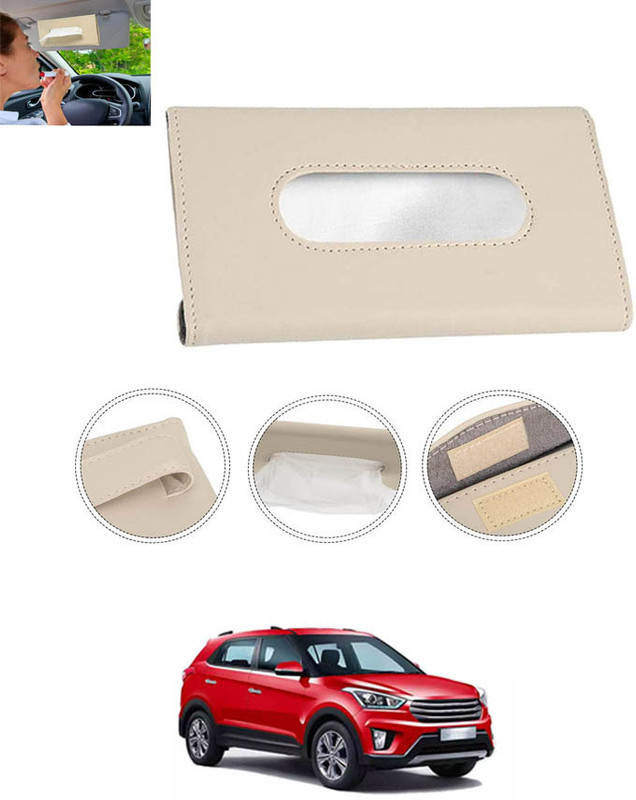 MATIES New Excellent Bright Color Beige Rectangle Shape Tissue Box For-70 Vehicle Tissue Dispenser(Beige)