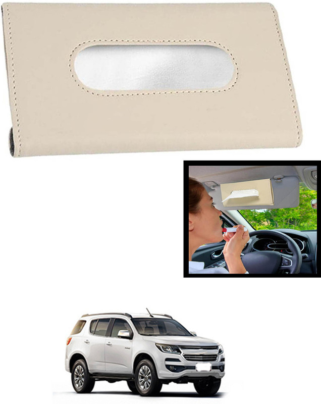 MATIES Universal Leatherite Rectangle Beige Tissue Box For Car/office/Home-275 Vehicle Tissue Dispenser(Beige)