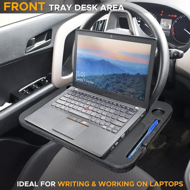 Vrinda'ss Car Steering Wheel Desk 2 in 1 Car steering Tray Laptop and Cup Holder for Car Cup Holder Tray Table