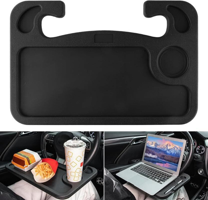Motopex Multifunctio Food Tray for Car Steering Wheel Laptop Tray, Drink Holder-032 Cup Holder Tray Table