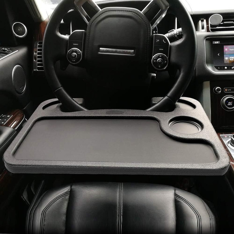 xoxo impex Car Steering Tray - Pack of 1 | Black | ABS Material Cup Holder Dashboard Panel
