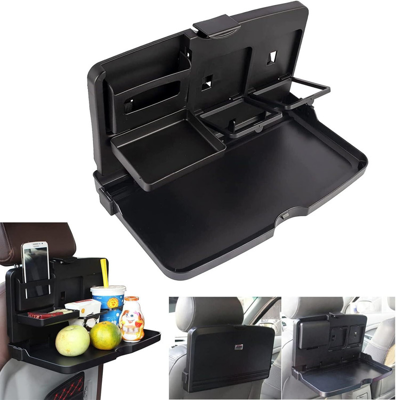 TABARET Multi-Functional Portable Car Tray Table with Phone Holder, Laptop/Computer Desk Cup Holder Tray Table