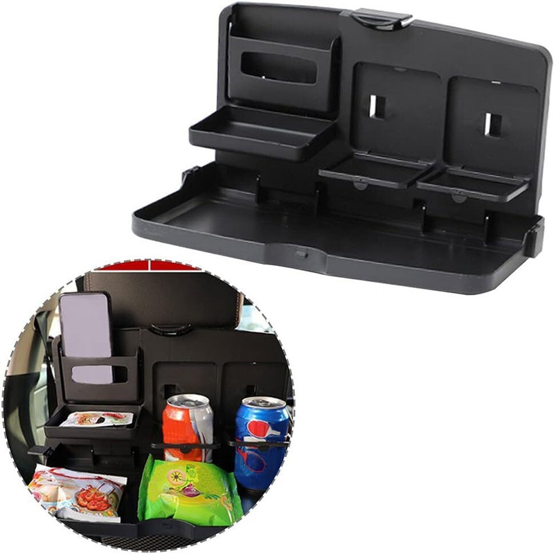 TABARET Car Mounted Rear Small Table Board Foldable Dining Table on Sedan Dining Stand Cup Holder Tray Table