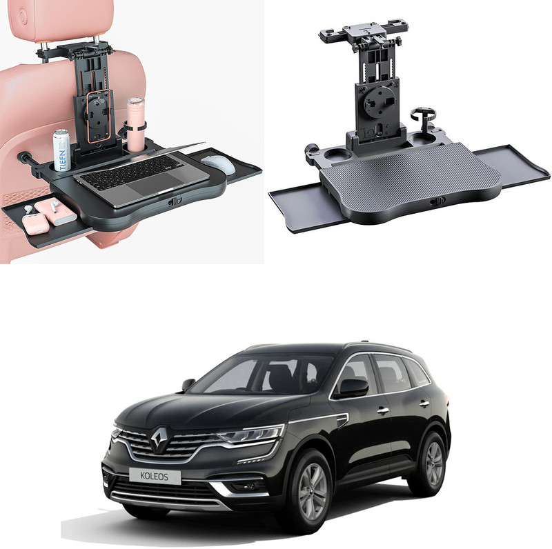 Oshotto (FT-10) Car Backseat Laptop Food Tray Desk & Storage Drawers For Renault Koleos Cup Holder Tray Table
