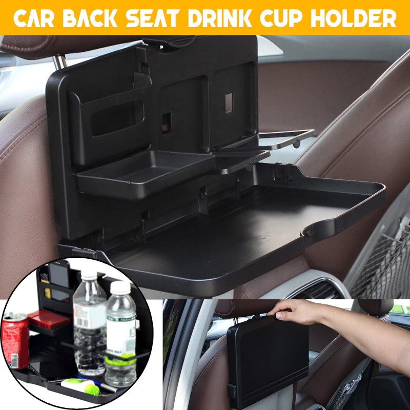 Worricow Car Back Seat Tray Table, Stable Foldable Auto Backseat Food Trays Desk Cup Holder Tray Table