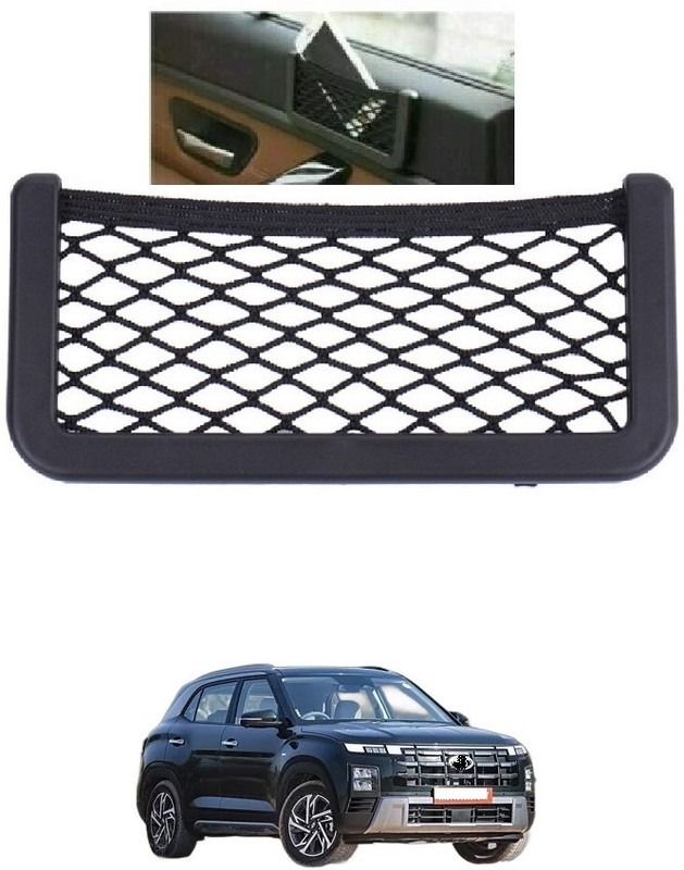 Suprozo Car Interior Net Pocket Jali Mobile Key Holder for Creta t3 Visor Pouch(Black)