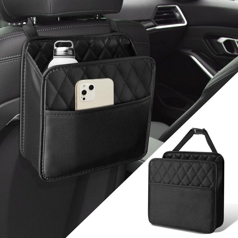Decozare Car Seat Back Organizer | Hanging Storage Bag for Phone, Bottle & Wallet Trunk Organizer(Black)