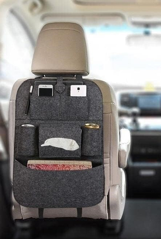 Black mirror Universal PU Leather Auto Car Seat Back Organizer Car Multi Pocket(0.95 L)