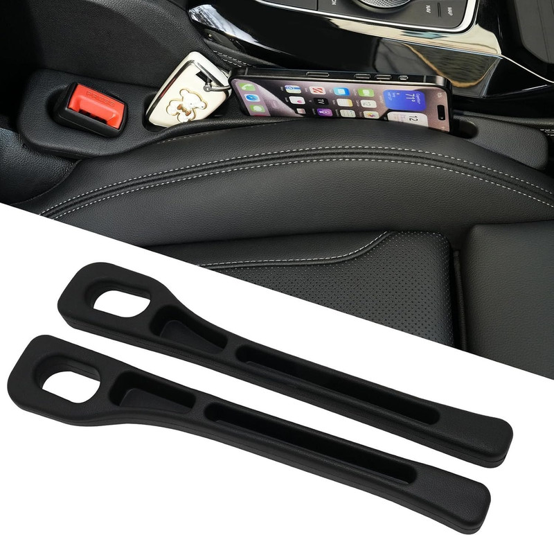 Suvaniq Car Seat Gap Filler Organizer with Phone Holder Coin Storage 2 Pack Trunk Organizer(Black)