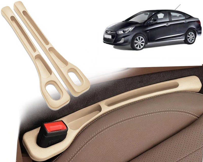 Selifaur BGG159 2 Pcs Light Weight Car Seat Gap Filler (New storage slot)Verna Fluidic Trunk Organizer(Beige)