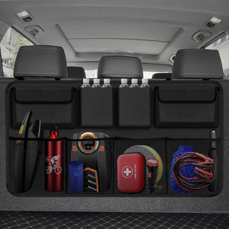 BBBIKINI Car Back Seat Trunk Cargo Storage organizer with 8 Large Pocket Trunk Organizer Car Multi Pocket(0 L)