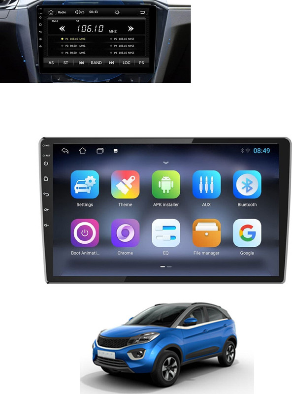 MSNP Multifunctional 9inch Android Full Touch/140 deg Viewing Angle Car Screen-195 Black OLED(23 cm)
