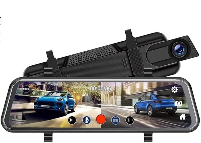 KUDOSS 10' Touchscreen 1080p Rearview Mirror Dash Camera, 1080P with Touch Screen. Multicolor LCD(22 cm)