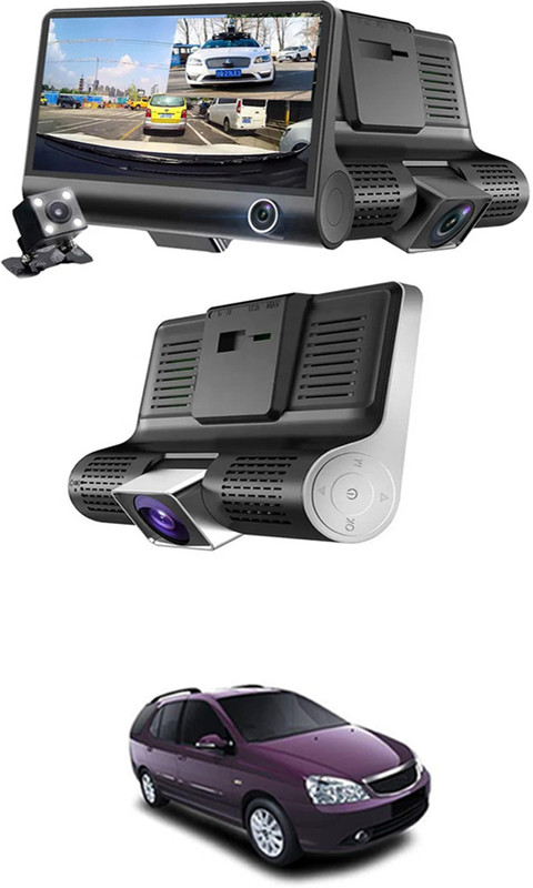 MATIES 170Degree/3 Lens/Wide Angle Car Camera DVR/G-Sensor Dashcam-150 Black LCD(10 cm)