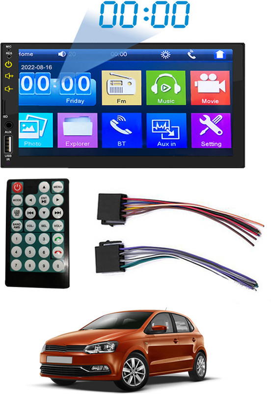 MATIES Player MP3/ mp4/mp5/USB/ FM Player/Bluetooth & Mirror link car Stereo 170 Black LED(17 cm)