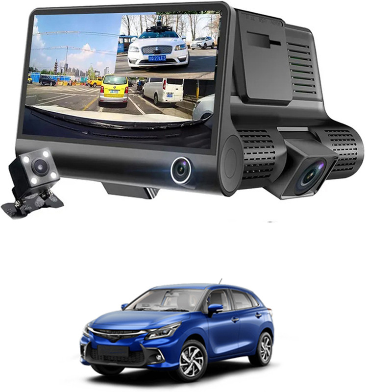 CCMM DVR 4inch 3way 170 Degree/Wide Angle 1080 Video Recorder Screen For Car Black LCD(10 cm)