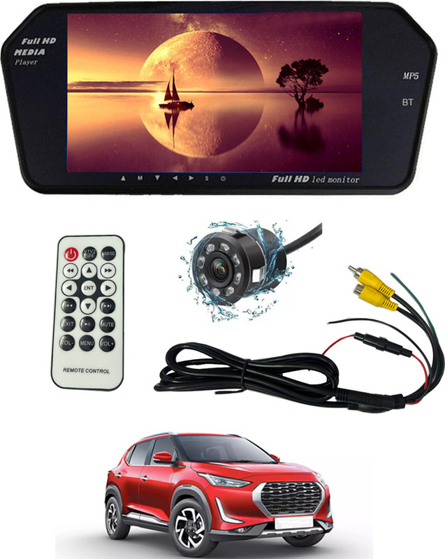 MSNP 7inch BT Monter Screen With HD Revice Camera & remote Universal For Car 181 Black LED(17 cm)