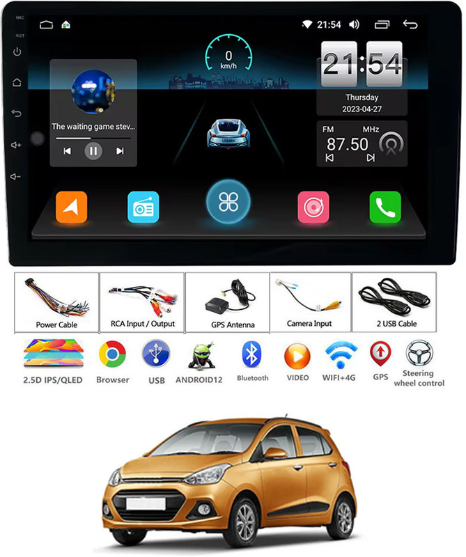 MATIES 9.66 inch Full Touch HD/Rearview/170 Degree Angle/G-Sensor/Recording Screen 102 Black LED(25 cm)