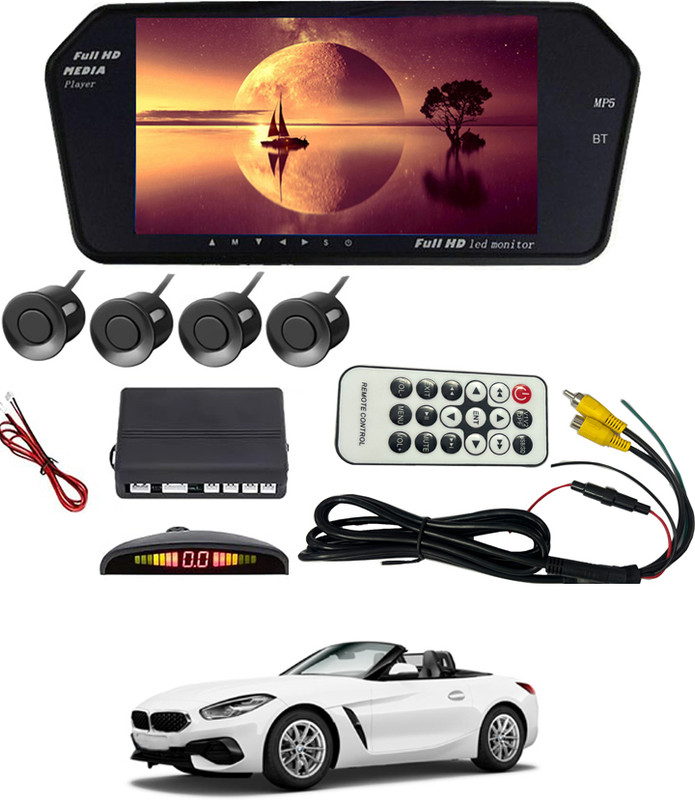 MATIES 7inch LED Car Rearview Monitor Mirror With Touch Button & Black Sensor 273 Black LCD(17 cm)