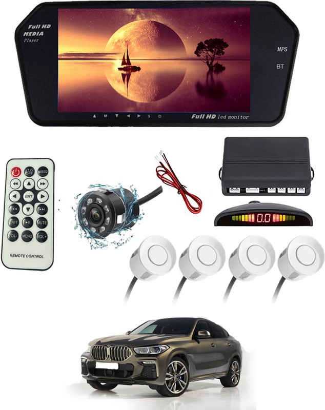 MATIES 7Inch Rearview Monitor Mirror with Touch Button,Camera & White sensor 260 Black LCD(17 cm)