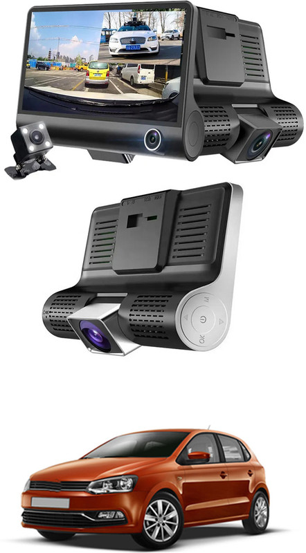 monolive 3Lens/170 Degree/Wide Angle Car Camera DVR/G-Sensor Dashcam For Car-206 Black LCD(10 cm)