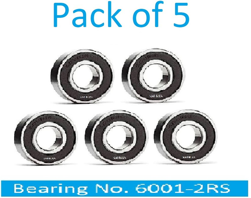 SINAL Pack of 5 Ball Bearing 6001 2RS with 12mm inner and 28mm outer (BER13.2) Wheel Bearing