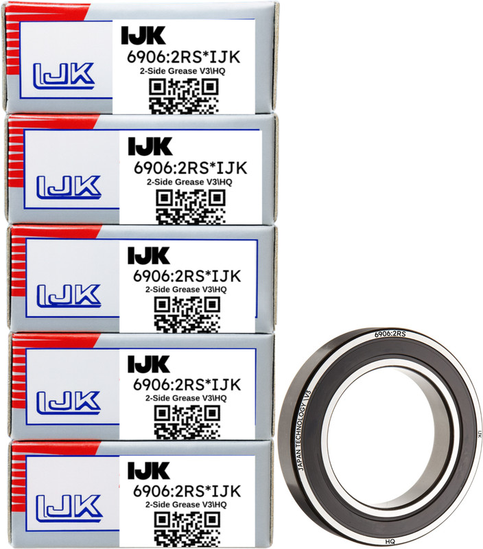 ljk 6906 2RS V3 HQ Deep Groove Ball Bearing (30x47x9mm) | 2 Side Red Grease Filled | Wheel Bearing
