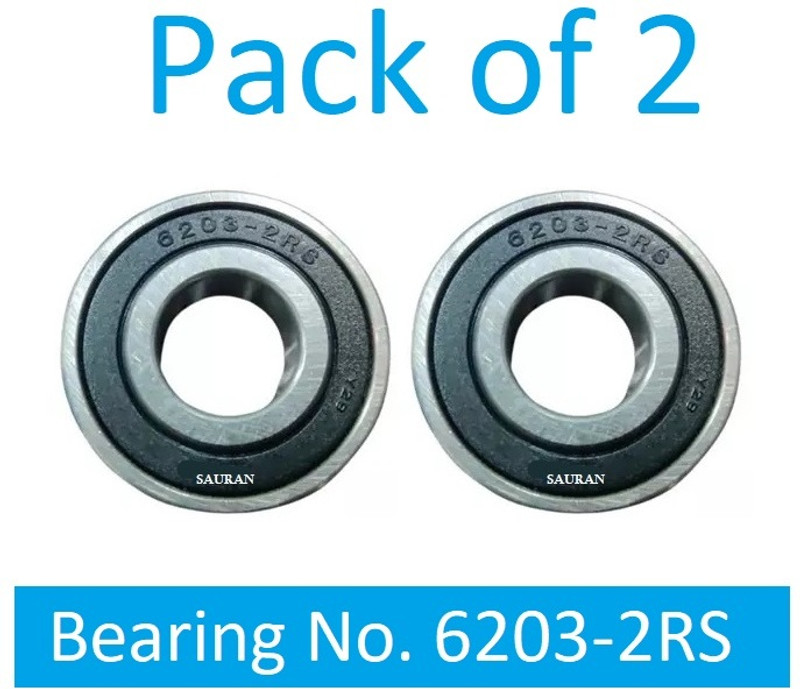 SINAL Pack of 2 Ball Bearing 6203 2RS with 17mm inner and 40mm outer (BER25.1) Wheel Bearing