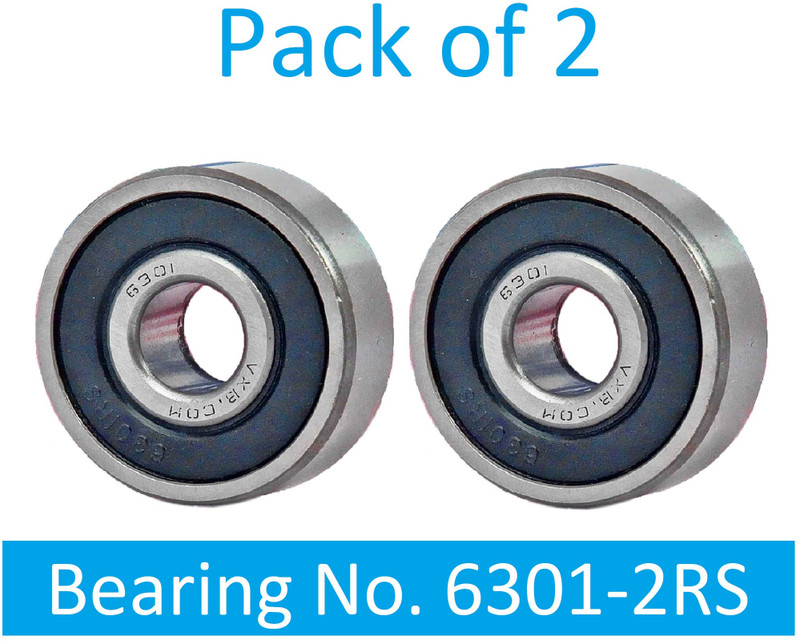 SINAL Pack of 2 Ball Bearing 6301 2RS with 12mm inner and 37mm outer (BER35.1) Wheel Bearing