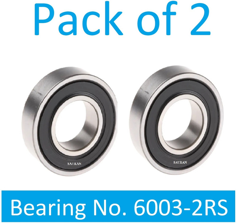 SINAL Pack of 2 Ball Bearing 6003 2RS with 17mm inner and 35mm outer (BER63.1) Wheel Bearing