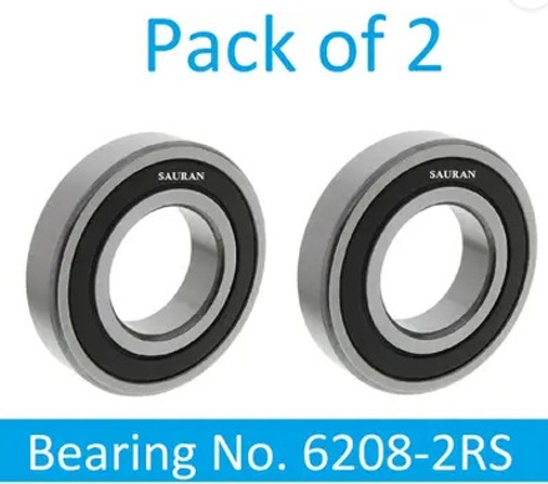 Fyndra Pack of 2 Ball Bearing 6208 2RS with 40mm inner and 80mm outer (BER30.1) Wheel Bearing