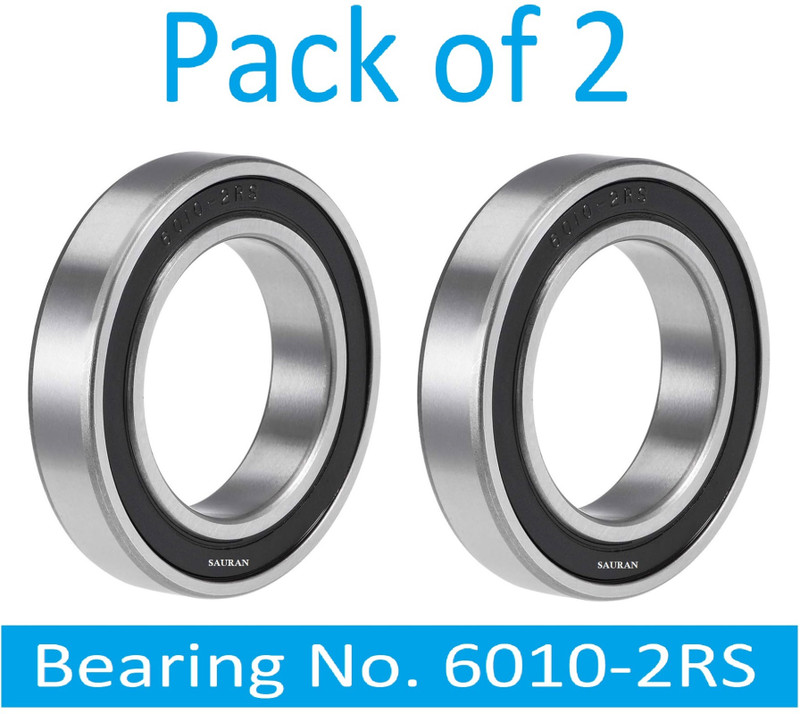 SINAL Pack of 2 Ball Bearing 6010 2RS with 50mm inner and 80mm outer (BER70.1) Wheel Bearing