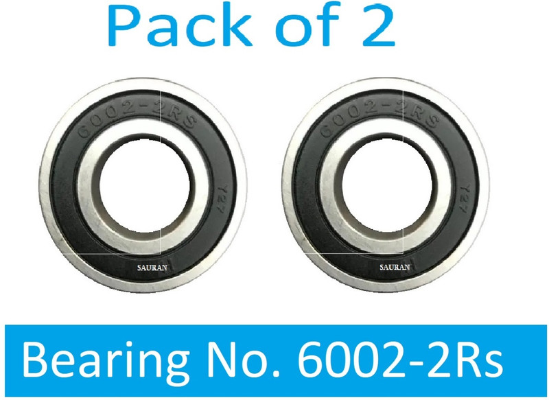 SINAL Pack of 2 Ball Bearing 6002 2RS with 15mm inner and 32mm outer (BER62.1) Wheel Bearing