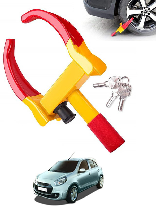 AYW Heavy Duty Anti Theft Wheel Lock with Two Keys For Pulse Renault 2013 Bike/Car/Scooty Security Clamp Lock Wheel Lock