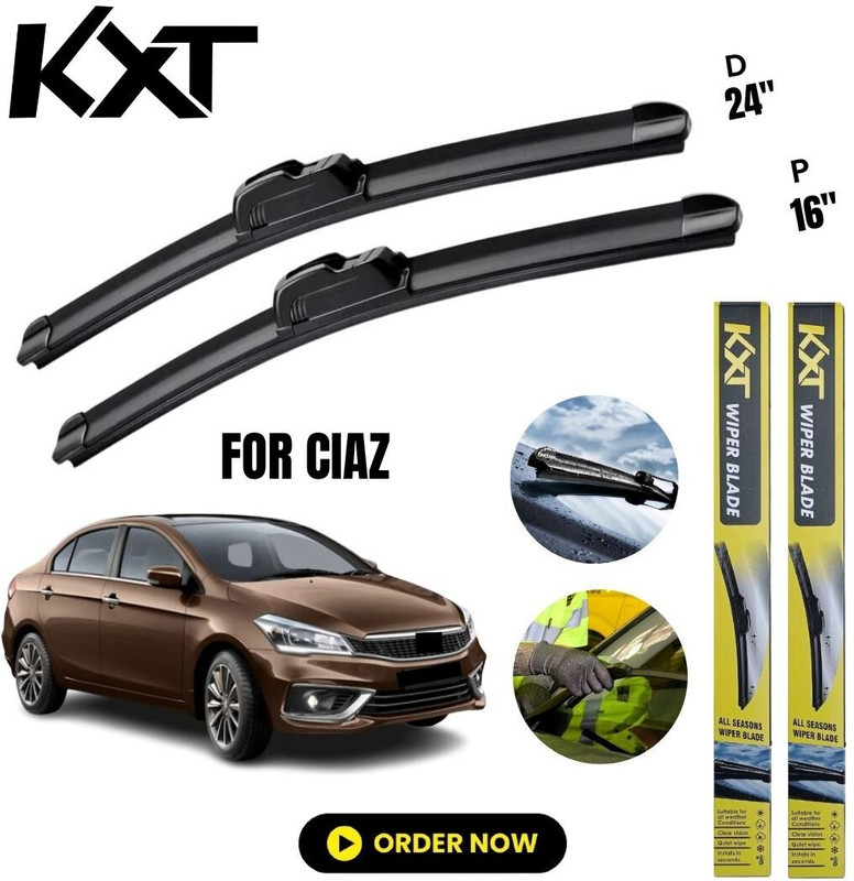 Kxt Frameless Wiper Blades Windshield Wiper(60 cm, Passenger And Driver Side Wipers)