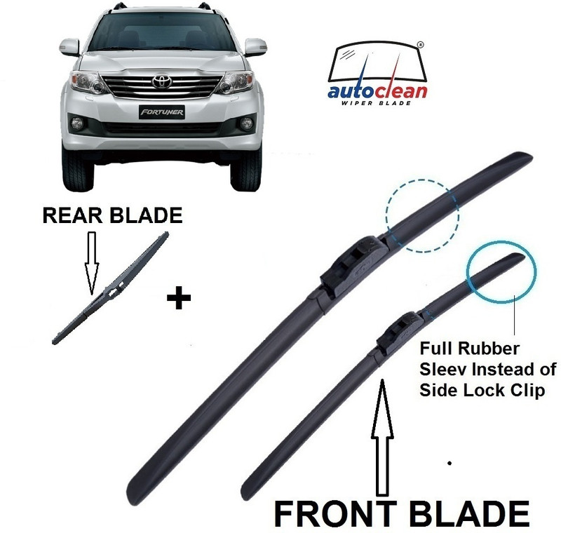 AutoClean FRONT & REAR FORTUNER NEW Windshield Wiper(97 cm, Passenger And Driver Side Wipers, Pack of: 3)