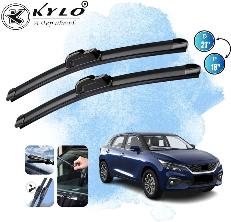 KYLO Flat Frameless Wiper Blade Windshield Wiper(61 cm, Passenger And Driver Side Wipers, Pack of: 2)